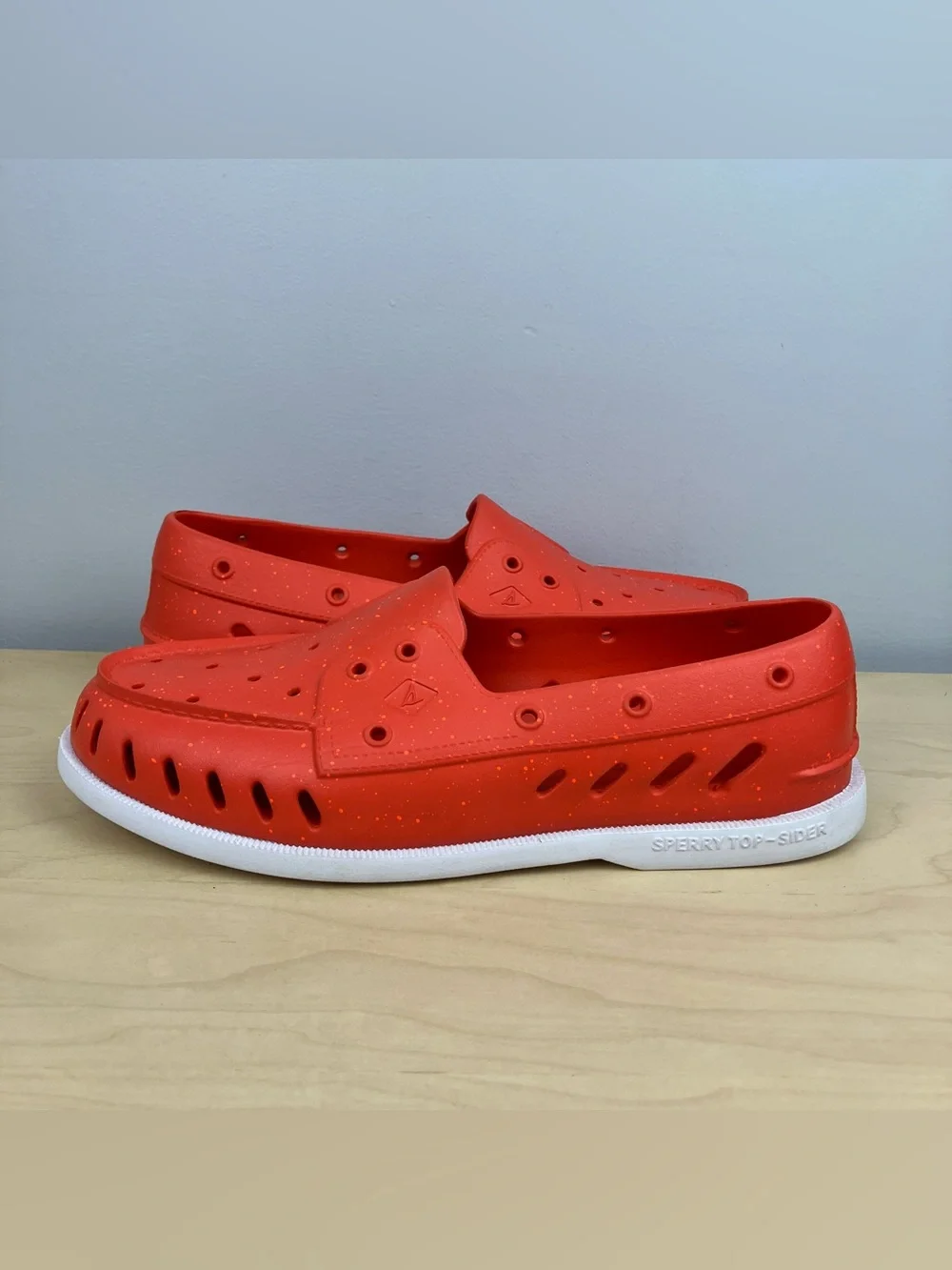 Sperry Top-Sider Men’s Size 11.0 M A/O Float Speckle Slip On Boat Shoes Orange